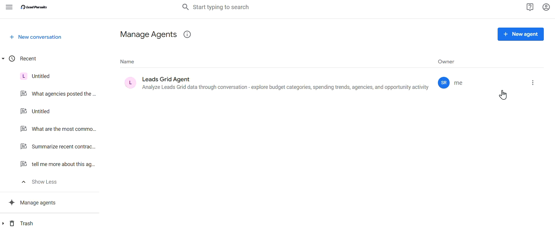 New conversations tab